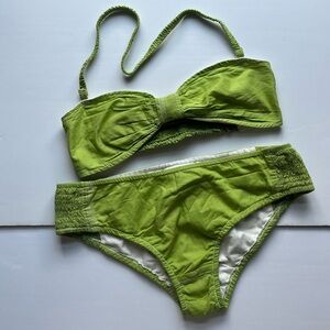 Orla Kiely Chartreuse Cotton Bikini